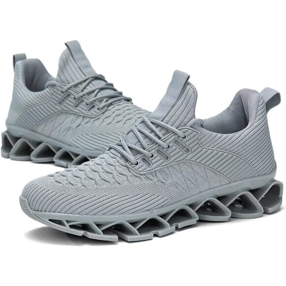 Women Gray Slip-On Walking Running Shoes Blade Sneakers Non-Slip Comfort Shoes - Picture 7 of 7